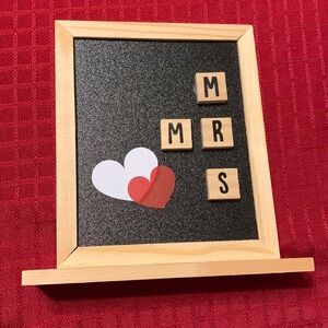Hand Crafted- ‘Mr & Mrs’ chalkboard plaque